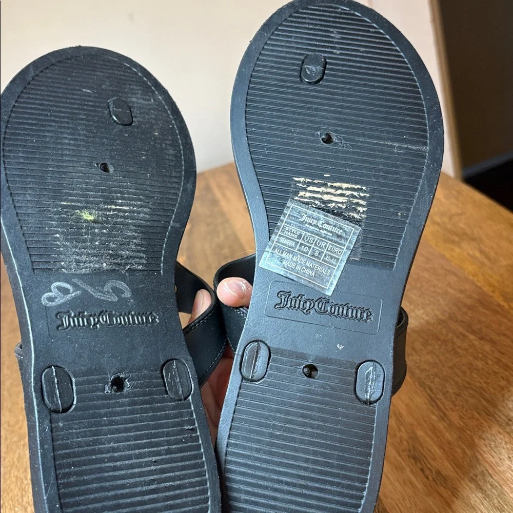 Juicy Couture Black ManMade Seneca Thong Flip Flop Size 10